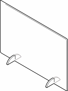 example Sneeze guard with base no bends or cut-outs